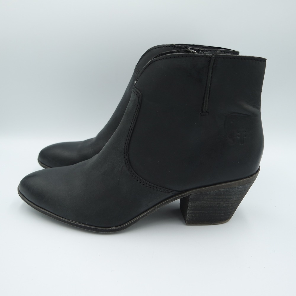 Frye Jennifer Womens 3471729-BLK Black Leather Ankle Booties Size 7.5M